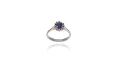 Anello con zaffiro e diamanti - Asta Preziosi