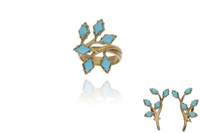 Parure anello e paio di orecchini con pietre - Asta Preziosi Parure anello e paio di orecchini con pietre - Asta Preziosi