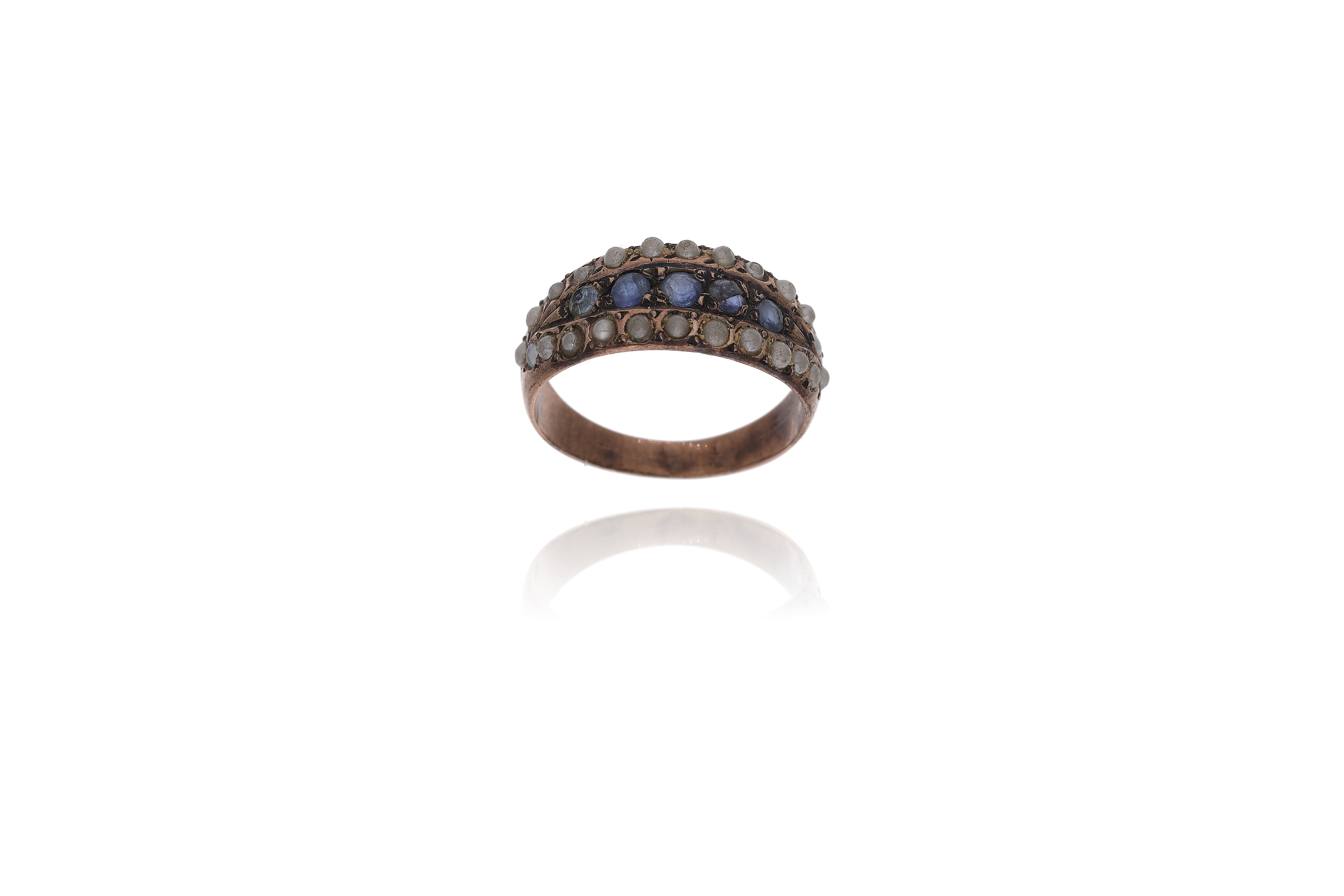 Anello con microperle e zaffiri - Asta Preziosi