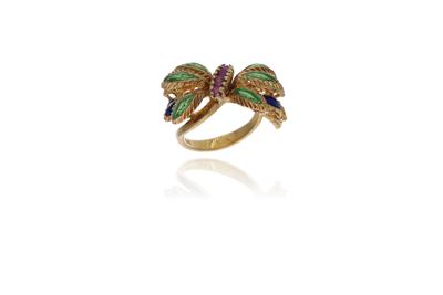 Anello con smalti e rubini - Asta Preziosi