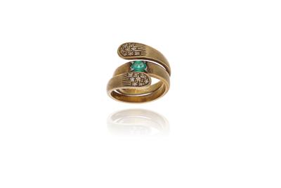 Anello con smeraldo e diamanti - Asta Preziosi