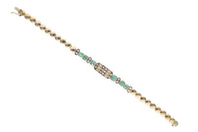 Bracciale con diamanti e smeraldi - Asta Preziosi