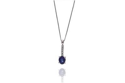 Collana ciondolo con diamanti e zaffiro - Asta Preziosi