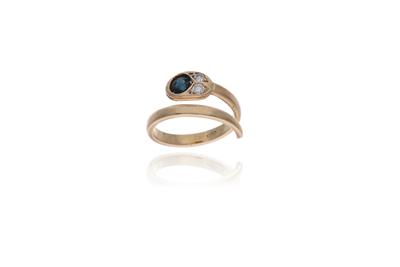 Anello con diamanti e zaffiro - Asta Preziosi Anello con diamanti e zaffiro - Asta Preziosi