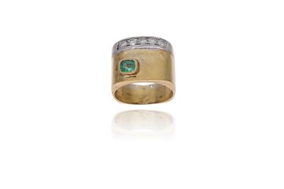 Anello con smeraldo e diamanti - Asta Preziosi