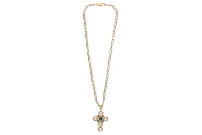 Collana e ciondolo con zaffiri, pietra e perle coltivate - Asta Preziosi Collana e ciondolo con zaffiri, pietra e perle coltivate - Asta Preziosi