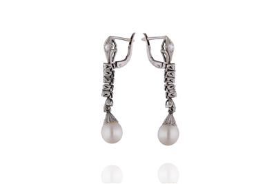 Paio di orecchini con perle e diamanti - Asta Preziosi Paio di orecchini con perle e diamanti - Asta Preziosi