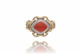 Anello con corallo e diamanti - Asta Preziosi Anello con corallo e diamanti - Asta Preziosi