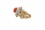 Anello con corallo e diamanti - Asta Preziosi Anello con corallo e diamanti - Asta Preziosi