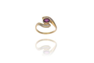 Anello con diamanti e rubino - Asta Preziosi