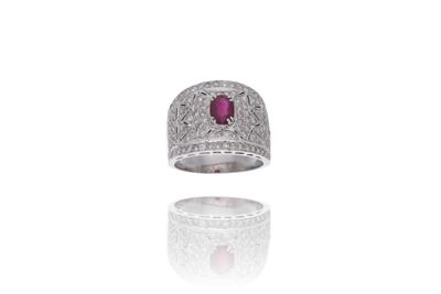 Anello con rubino e diamanti - Asta Preziosi