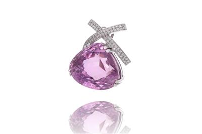 Ciondolo con kunzite e diamanti - Asta Preziosi