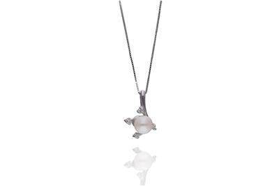 Collana con perla e diamanti - Asta Preziosi