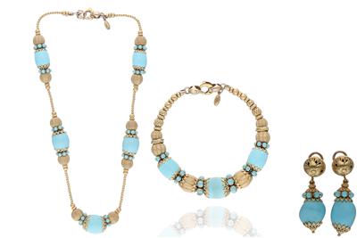 Sunday, parure collana, bracciale e paio di orecchini con pietre - Asta Preziosi