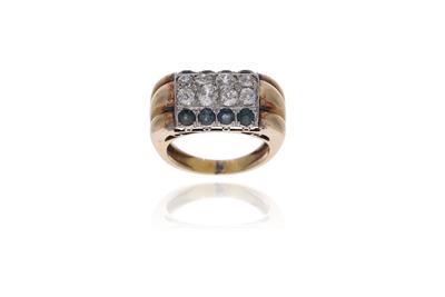 Anello con zaffiri e diamanti - Asta Preziosi