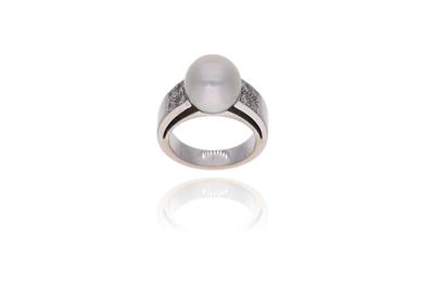 Chimento, anello con perla e diamanti - Asta Preziosi