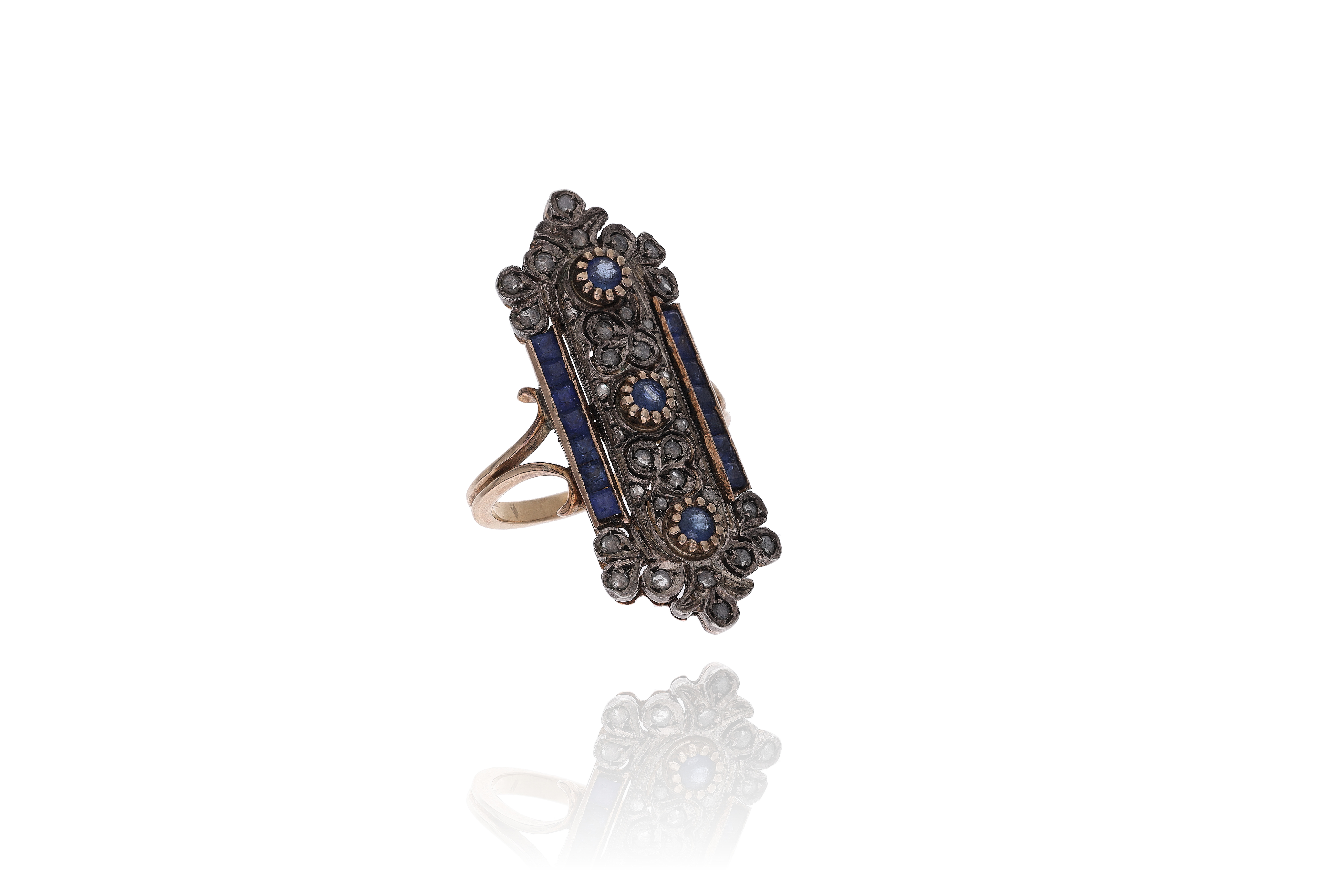 Anello con zaffiri e diamanti - Asta Preziosi