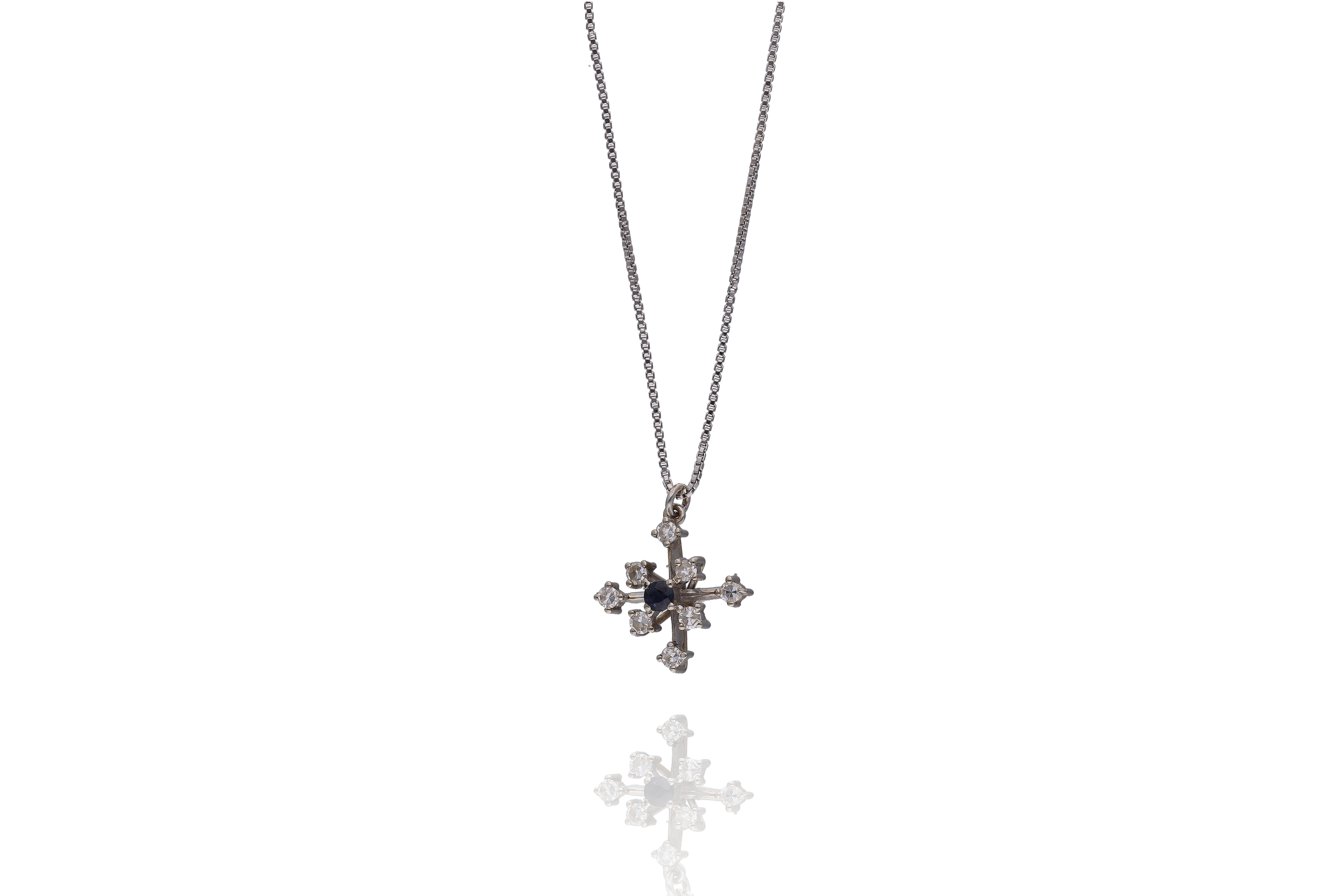 Collana con ciondolo zaffiro e diamanti - Asta Preziosi