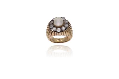 Anello con diamanti e perla - Asta Preziosi Anello con diamanti e perla - Asta Preziosi