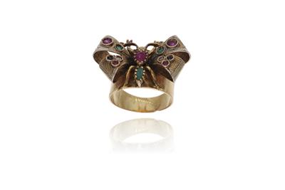 Anello con rubini, zaffiri, smeraldi e diamanti - Asta Preziosi Anello con rubini, zaffiri, smeraldi e diamanti - Asta Preziosi