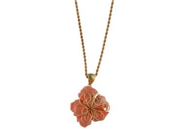 Collana con ciondolo di corallo - Asta Preziosi Collana con ciondolo di corallo - Asta Preziosi