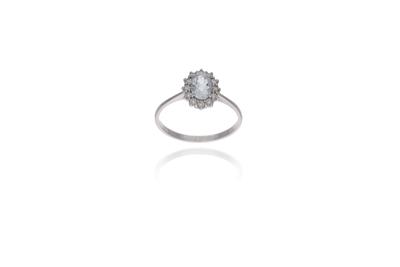 Anello con diamanti e acquamarina - Asta Preziosi Anello con diamanti e acquamarina - Asta Preziosi