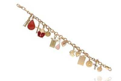 Bracciale con smalti, corallo e pietre - Asta Preziosi