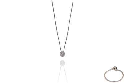 Collana con ciondolo e anello con diamanti - Asta Preziosi