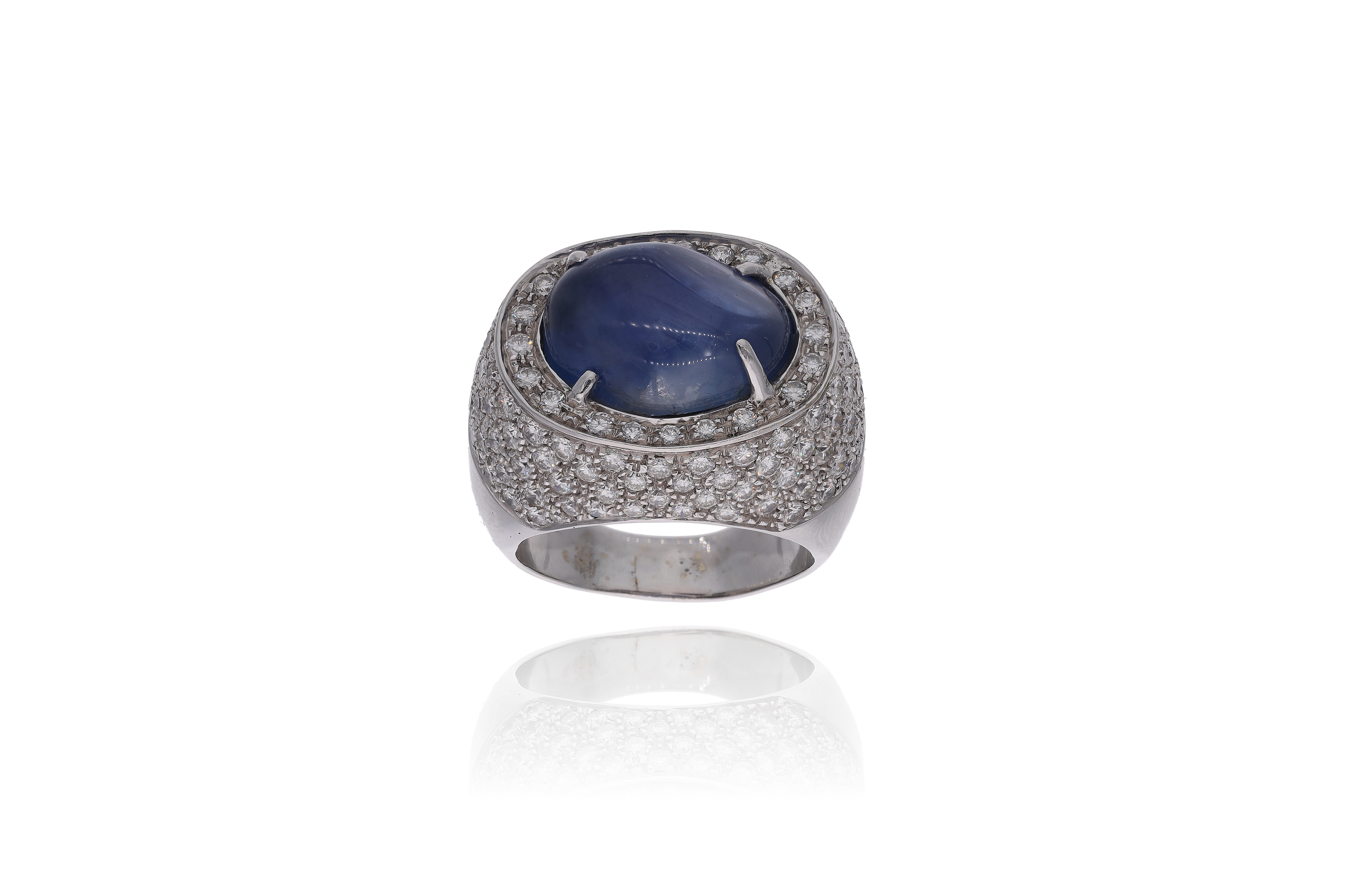 Anello con diamanti e zaffiro - Asta Preziosi