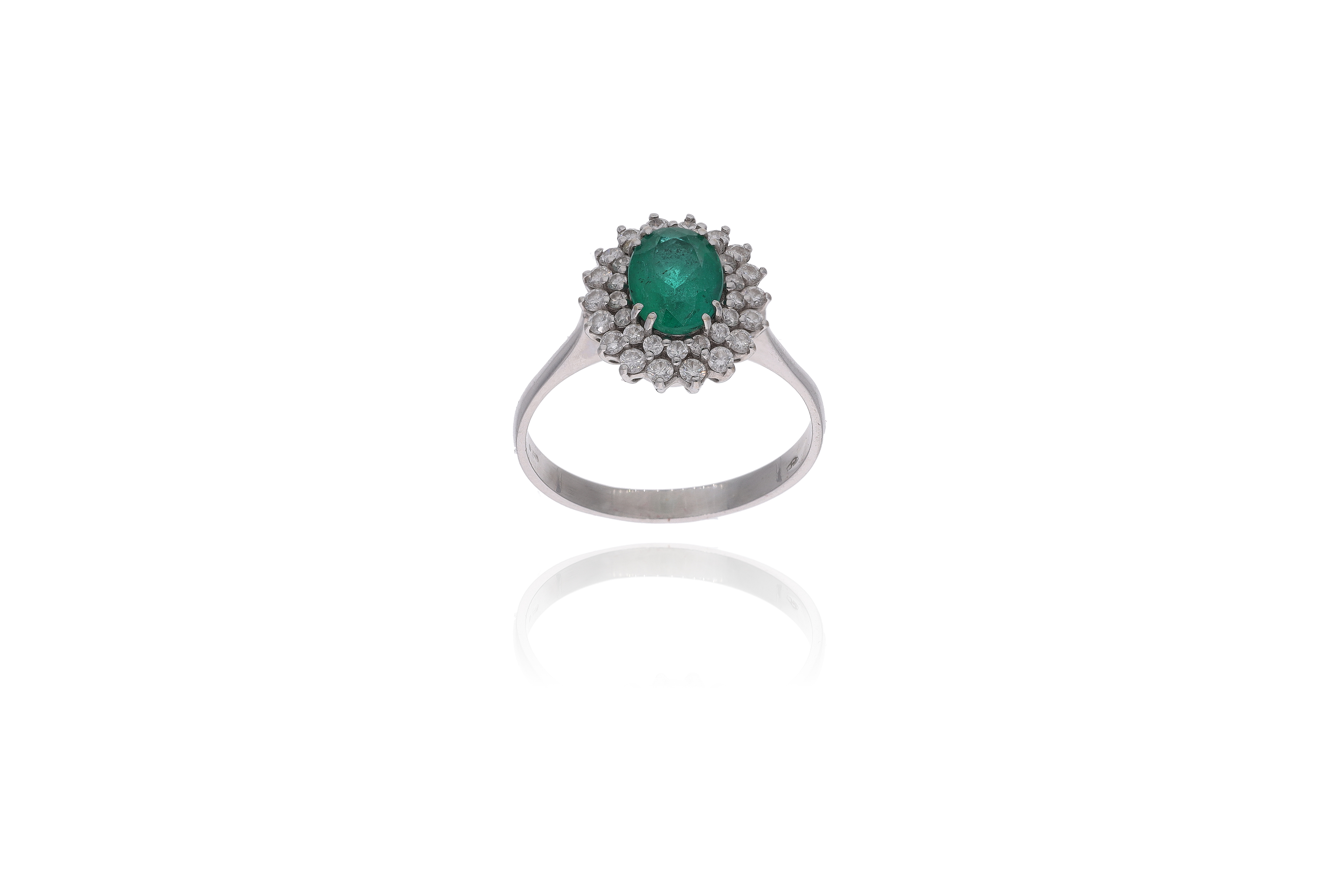 Anello con smeraldo e diamanti - Asta Preziosi