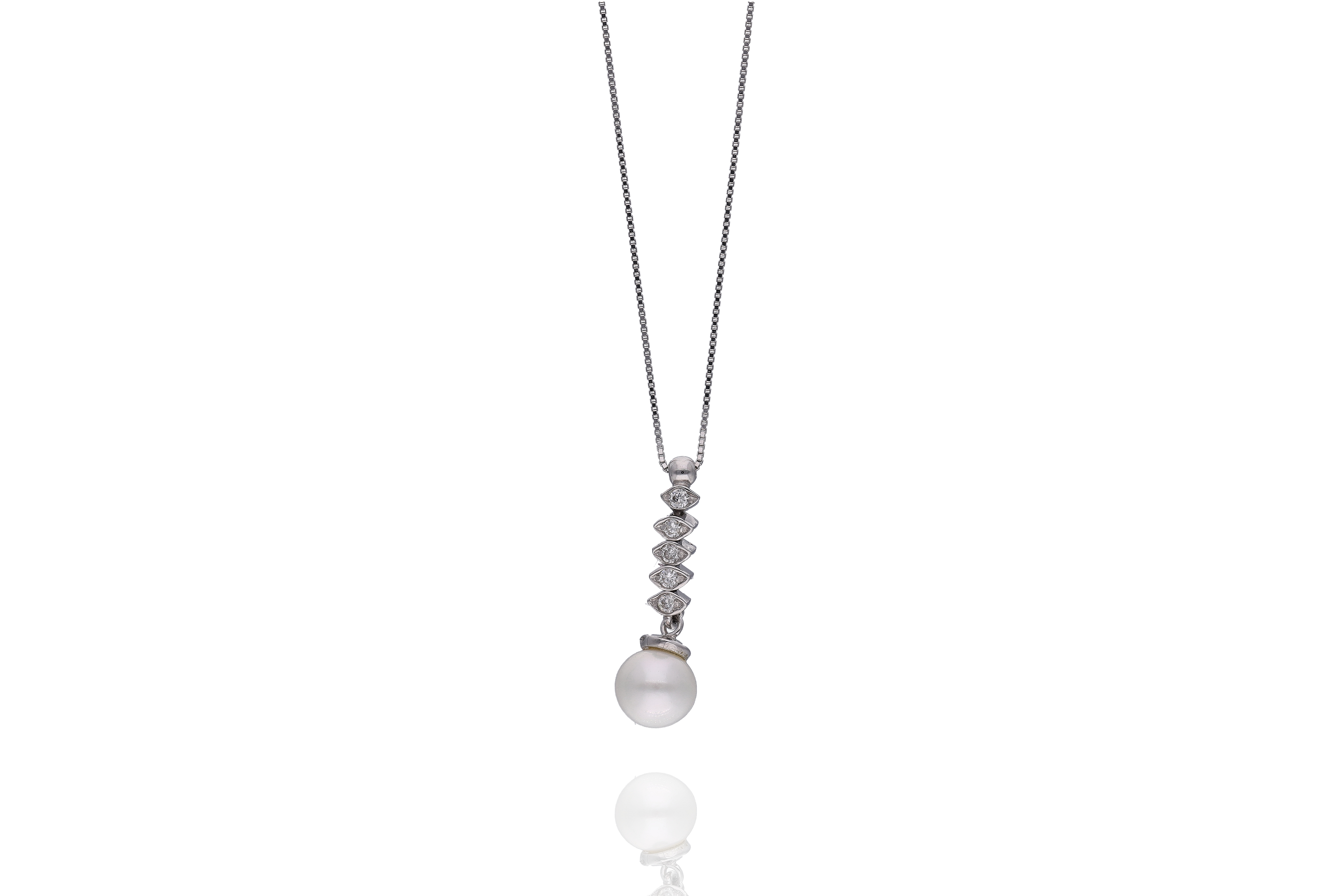 Collana con diamanti e perla - Asta Preziosi
