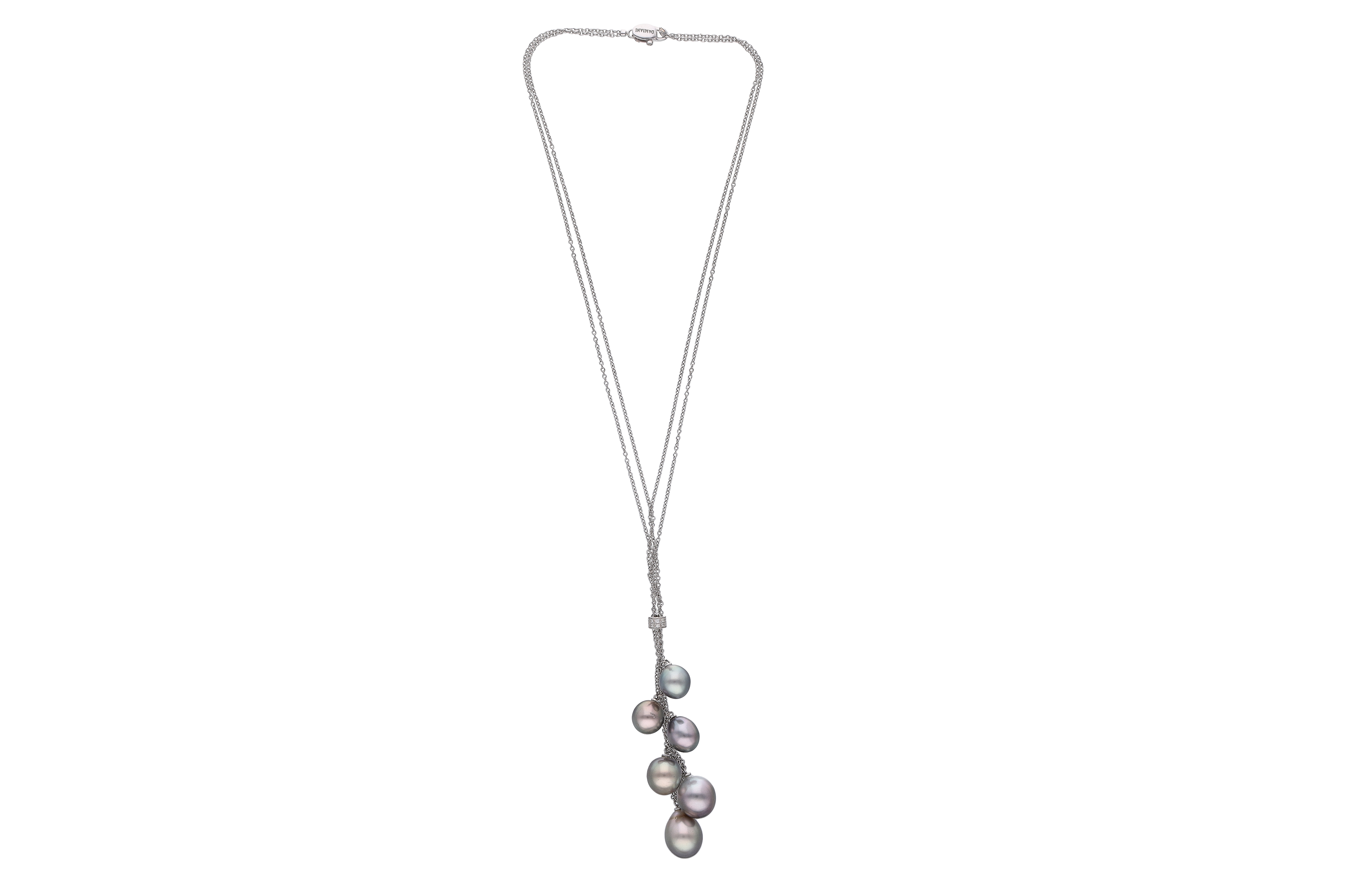 Damiani, collana con diamanti e perle coltivate - Asta Preziosi