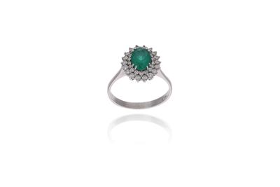 Anello con smeraldo e diamanti - Asta Preziosi Anello con smeraldo e diamanti - Asta Preziosi