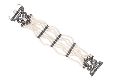 Bracciale di perle con diamanti - Asta Preziosi Bracciale di perle con diamanti - Asta Preziosi