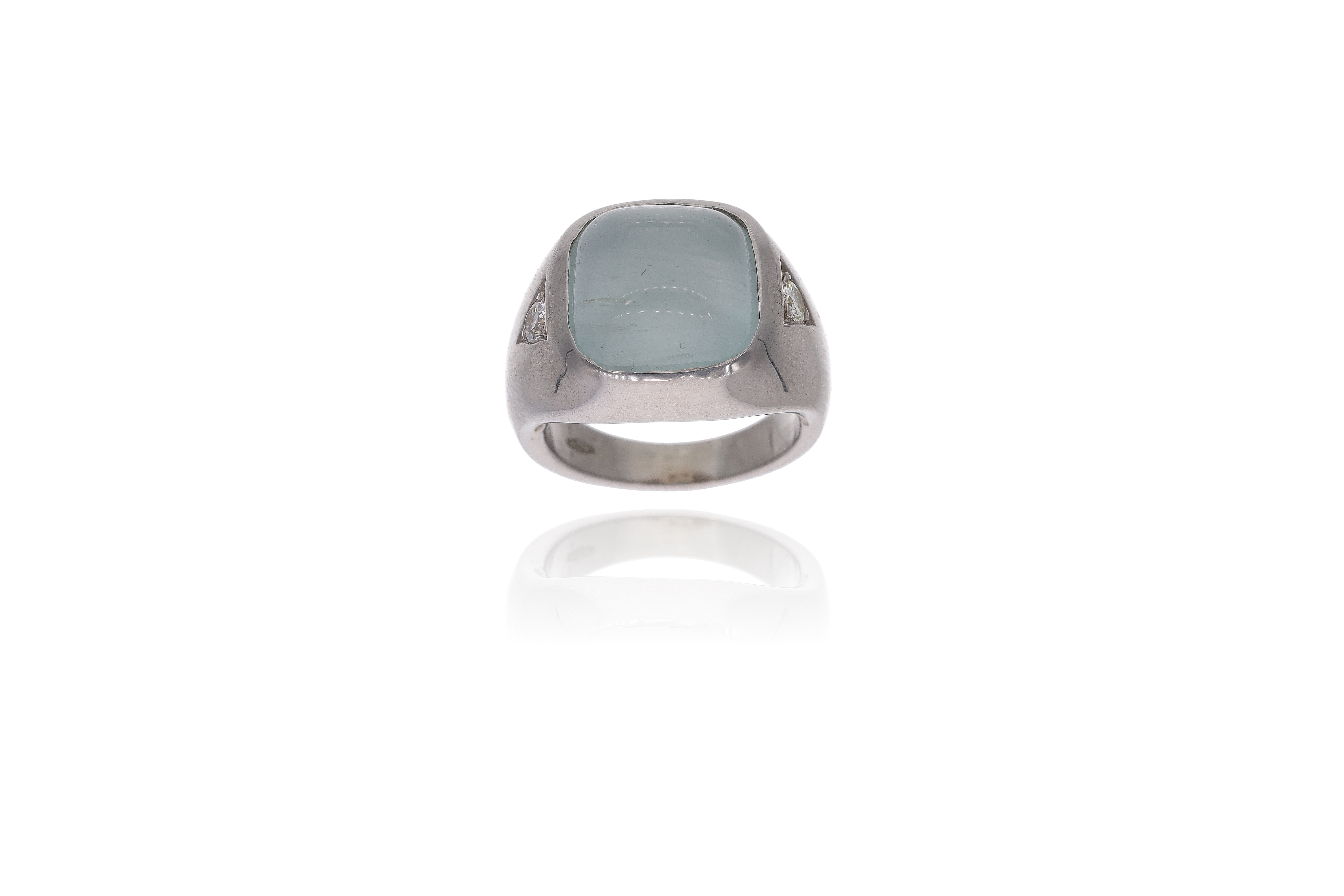 Anello con acquamarina e diamanti - Asta Preziosi