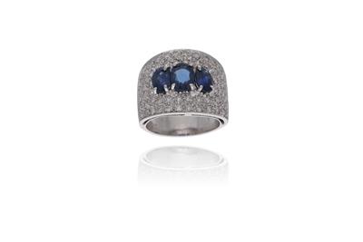 Anello con diamanti e zaffiri - Asta Preziosi Anello con diamanti e zaffiri - Asta Preziosi