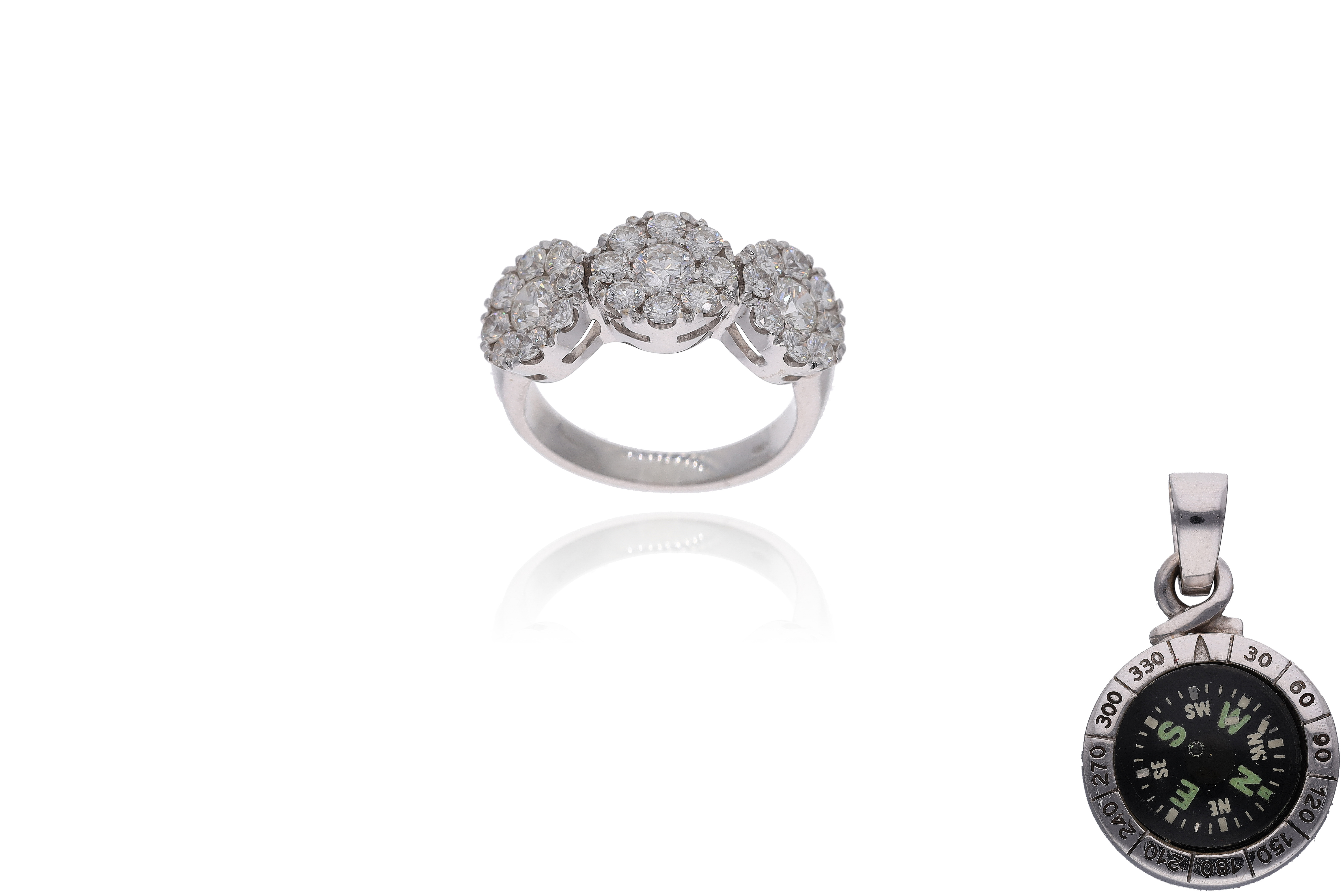 Anello con diamanti e ciondolo Giovepluvio - Asta Preziosi