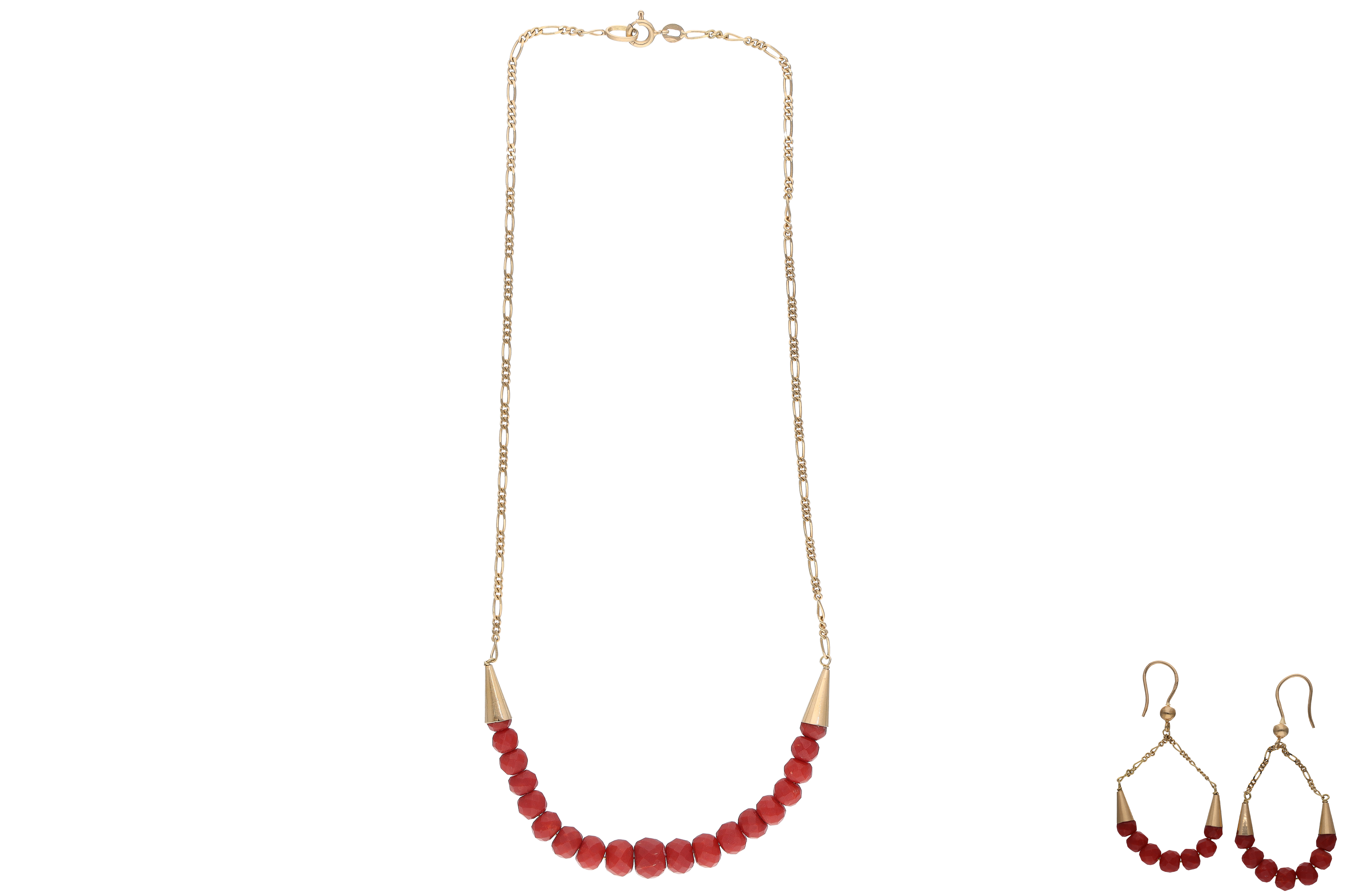 Parure, collana e paio di orecchini con corallo - Asta Preziosi