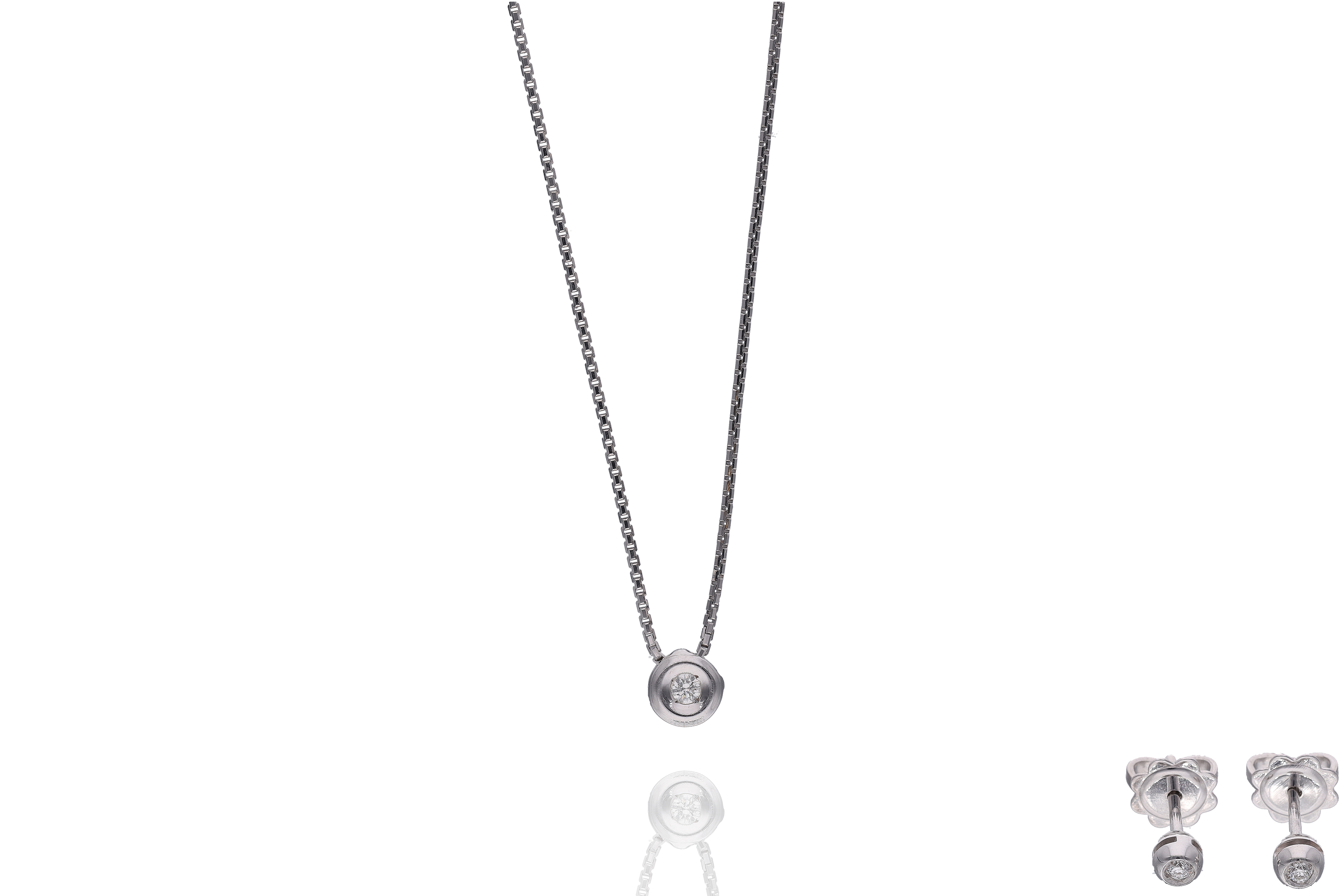 Parure con paio di orecchini e collana con diamanti - Asta Preziosi