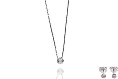 Parure con paio di orecchini e collana con diamanti - Asta Preziosi