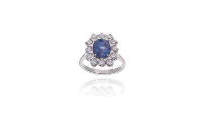 Anello con zaffiro e diamanti - Asta Preziosi Anello con zaffiro e diamanti - Asta Preziosi
