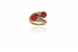 Anello con corallo e diamanti - Asta Preziosi Anello con corallo e diamanti - Asta Preziosi