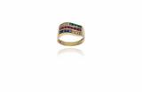 Anello con diamanti, zaffiri, rubini e smeraldi - Asta Preziosi Anello con diamanti, zaffiri, rubini e smeraldi - Asta Preziosi
