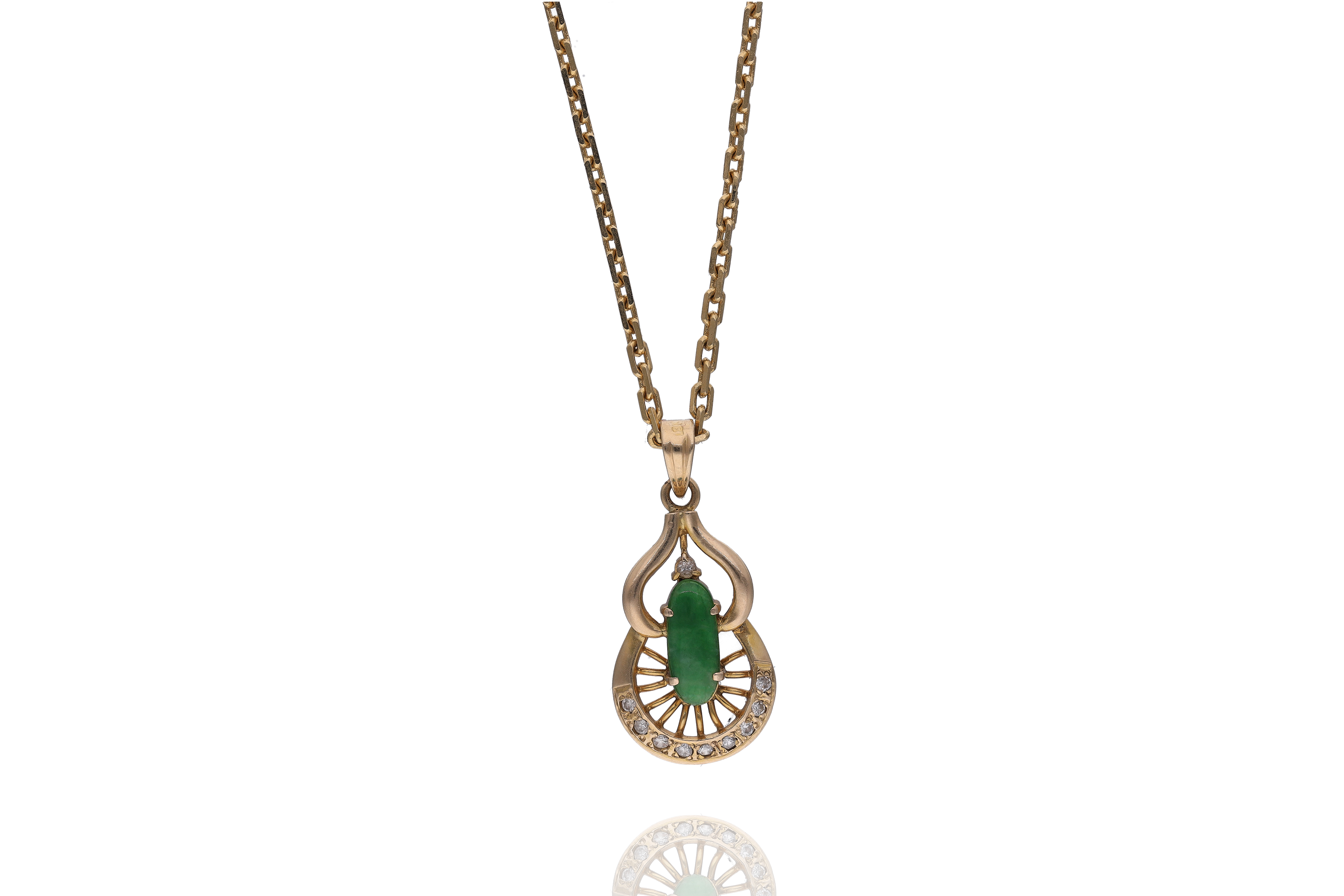 Collana ciondolo con diamanti e pietra - Asta Preziosi