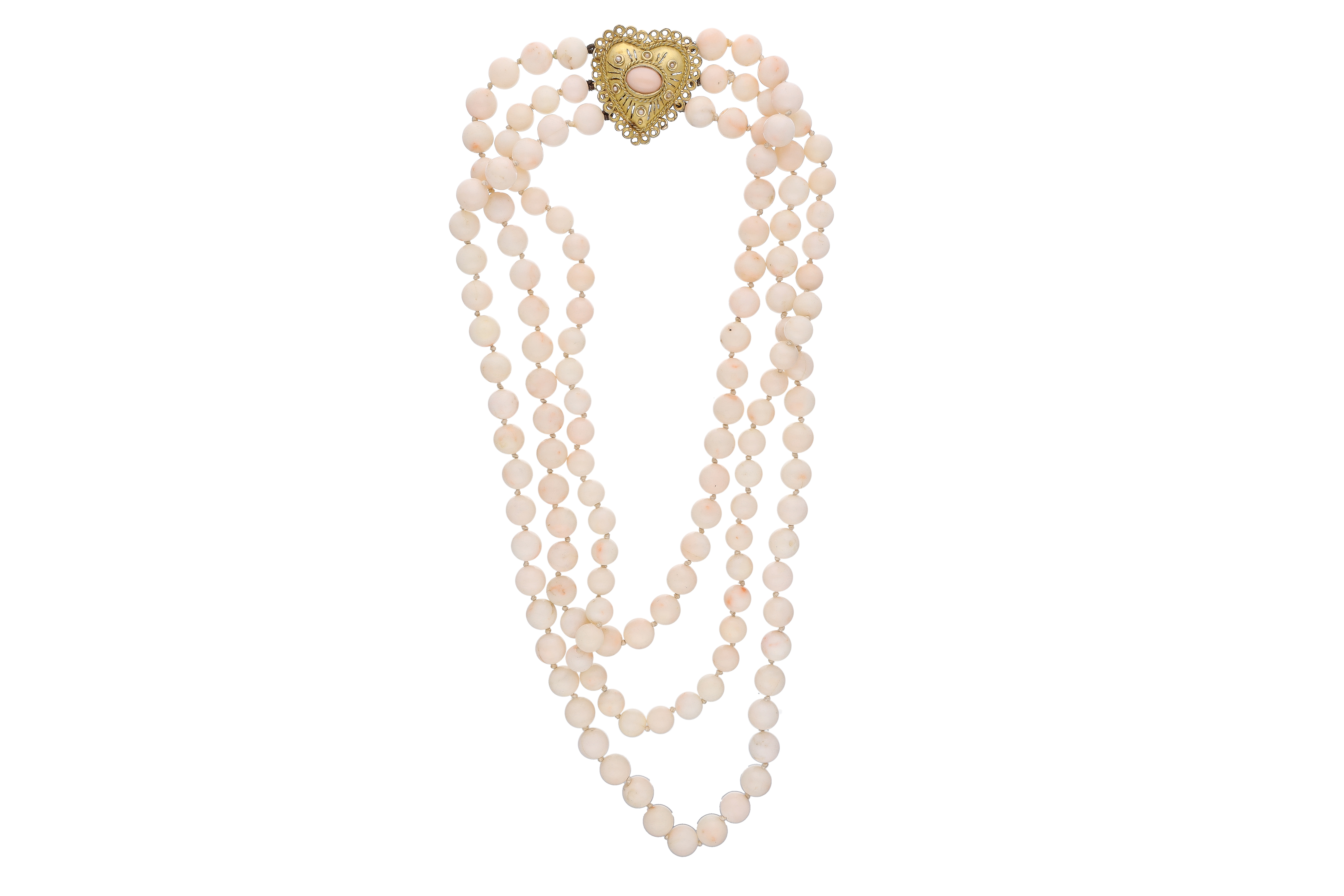 Collana con tre fili di coralli - Asta Preziosi