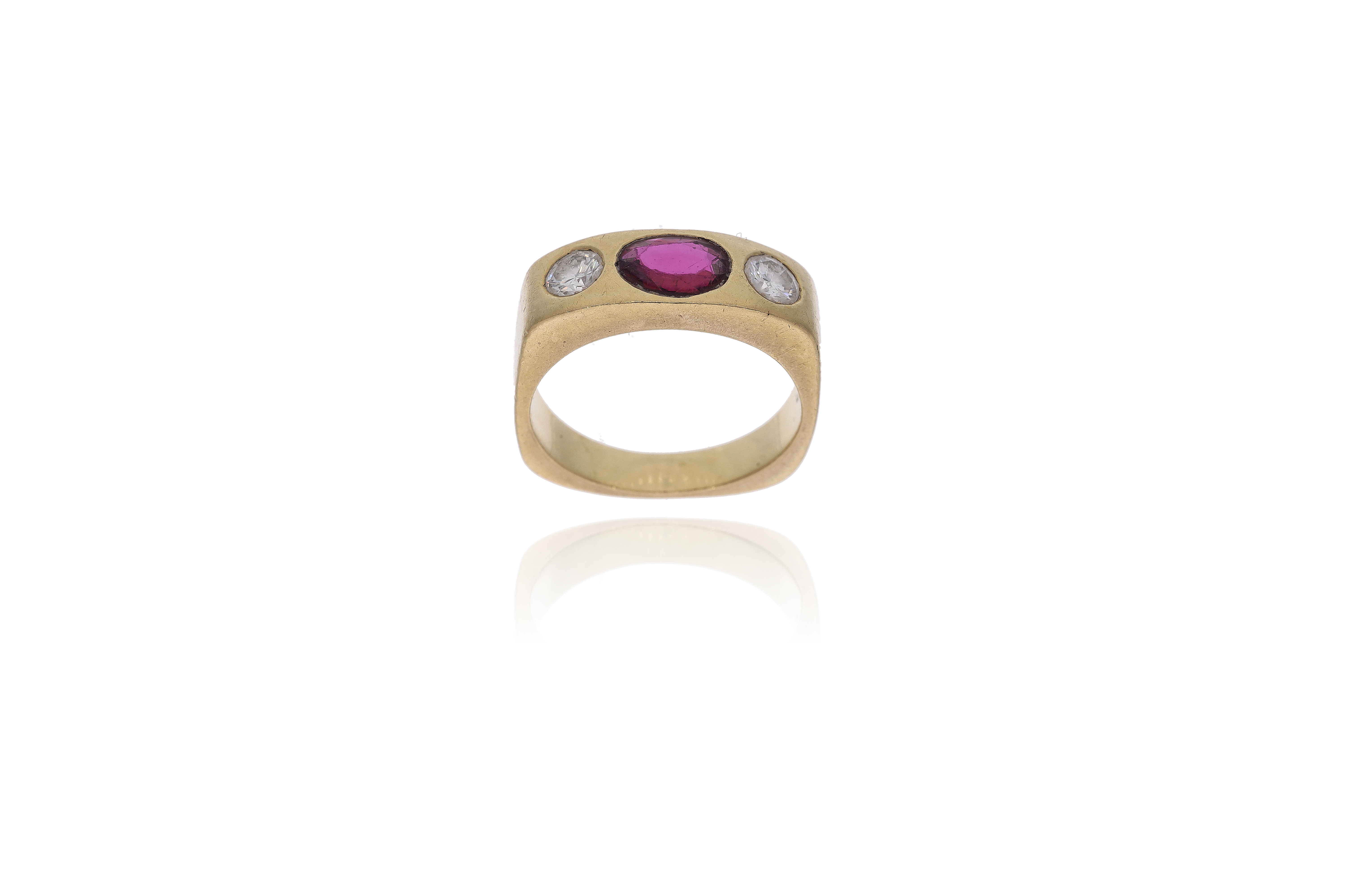 Anello con diamanti e rubino - Asta Preziosi