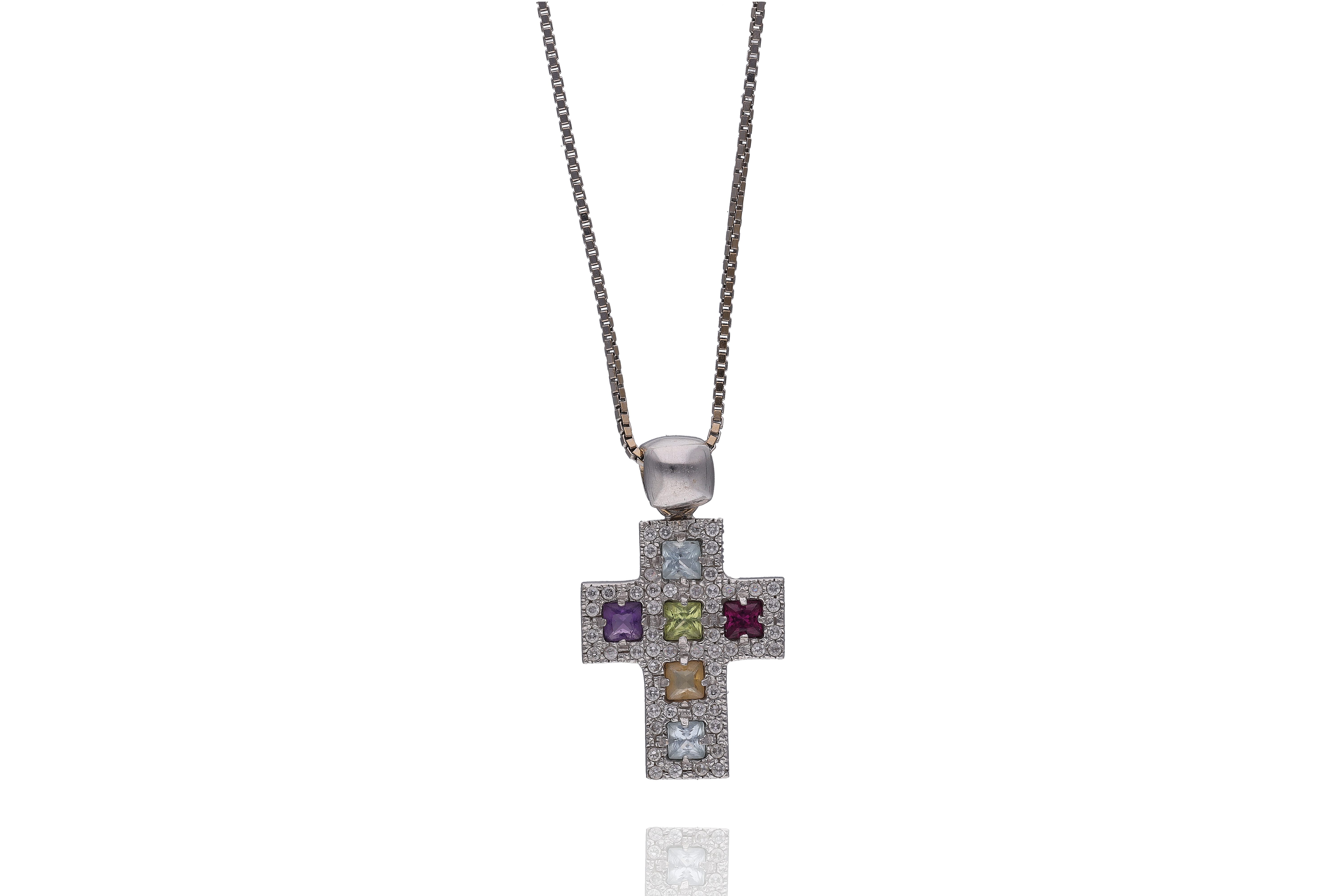 Collana con ciondolo con peridoto, granato, topazi - Asta Preziosi