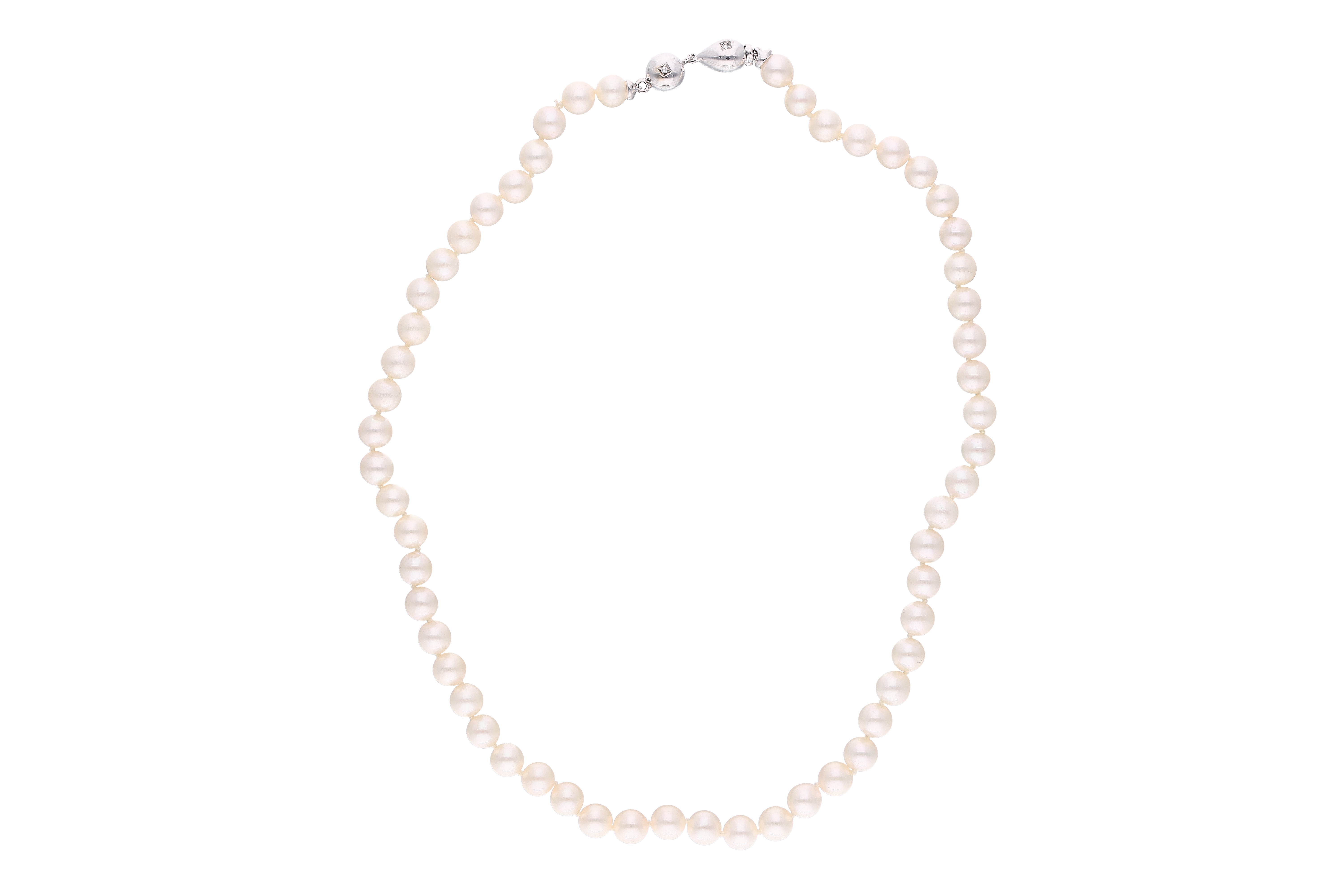 Collana di perle coltivate e diamanti - Asta Preziosi