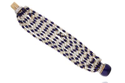 Bracciale con smalti, perle e diamanti - Asta Preziosi Bracciale con smalti, perle e diamanti - Asta Preziosi