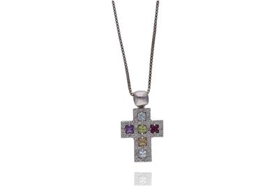 Collana con ciondolo con peridoto, granato, topazi - Asta Preziosi Collana con ciondolo con peridoto, granato, topazi - Asta Preziosi